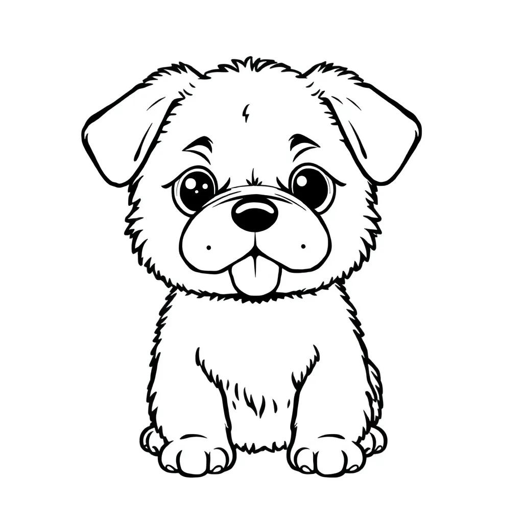 Kawaii Dog Coloring Pages