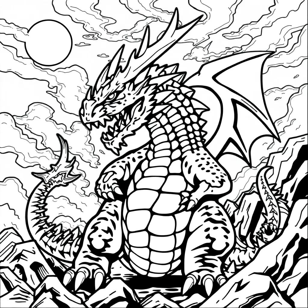 King Ghidorah Coloring Pages