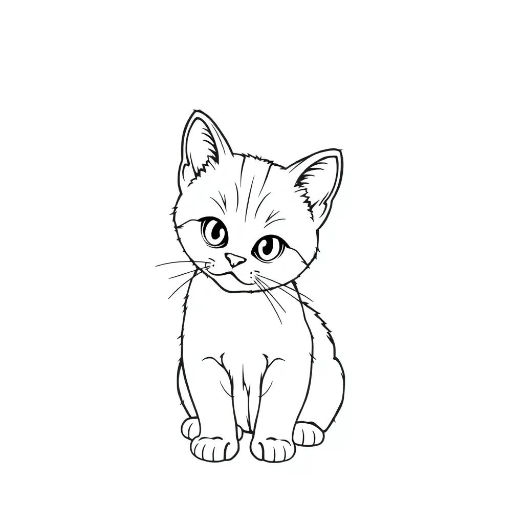 Kitten Printable Cat Coloring Pages