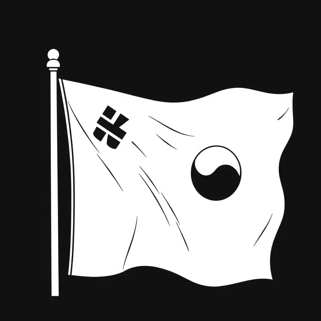 Korea Flag Coloring Page