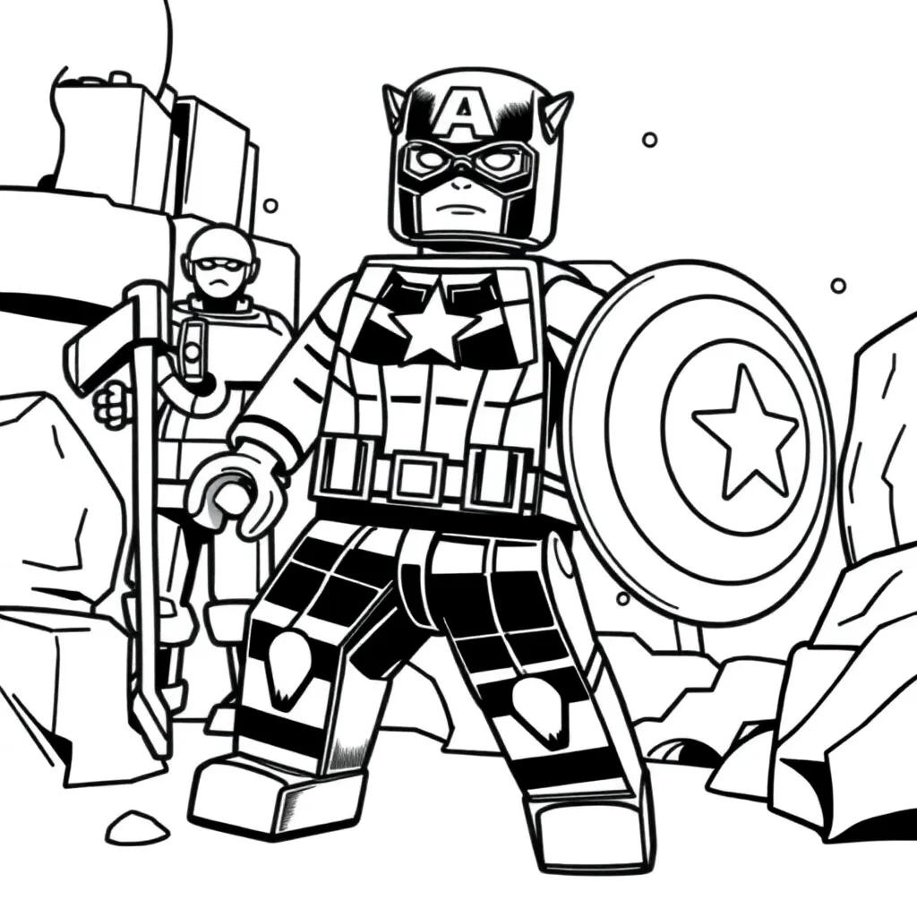 Lego Captain America Coloring Pages