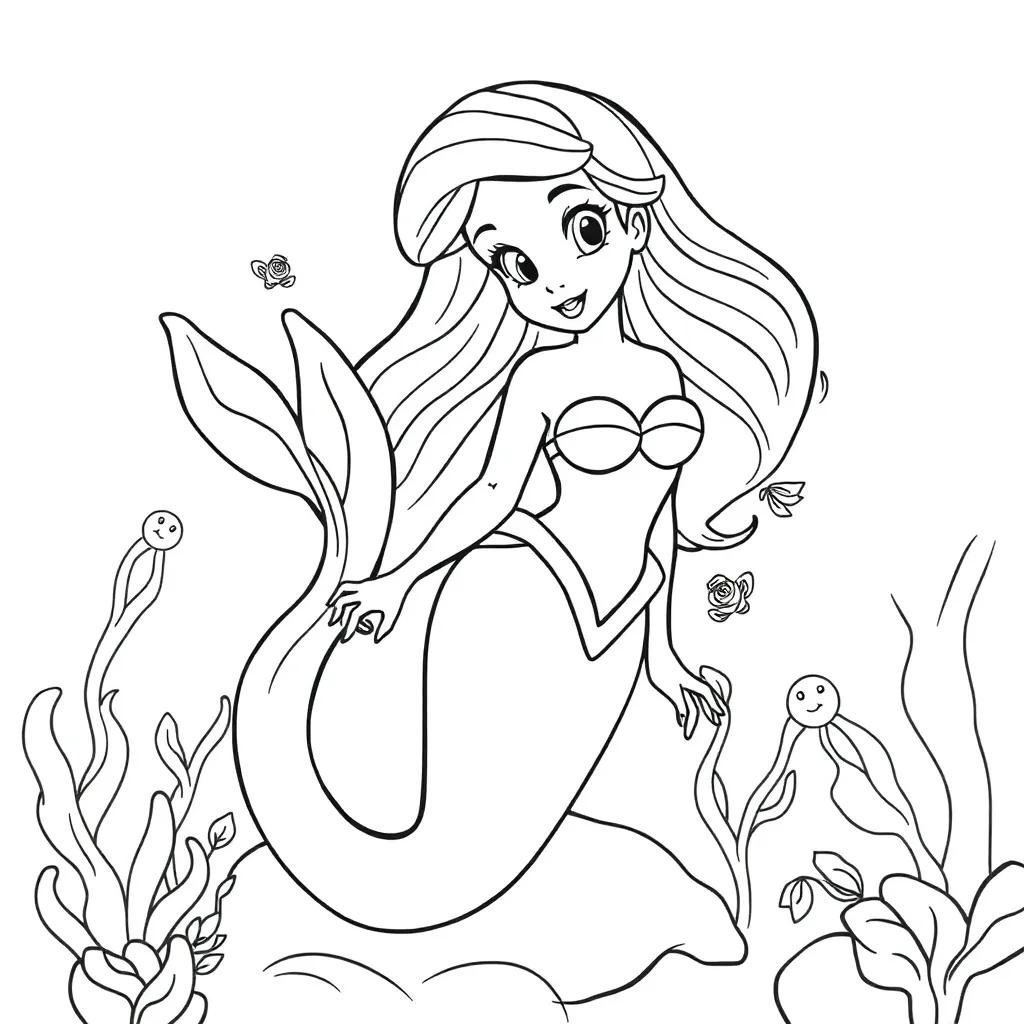 Little Mermaid Coloring Page Printable