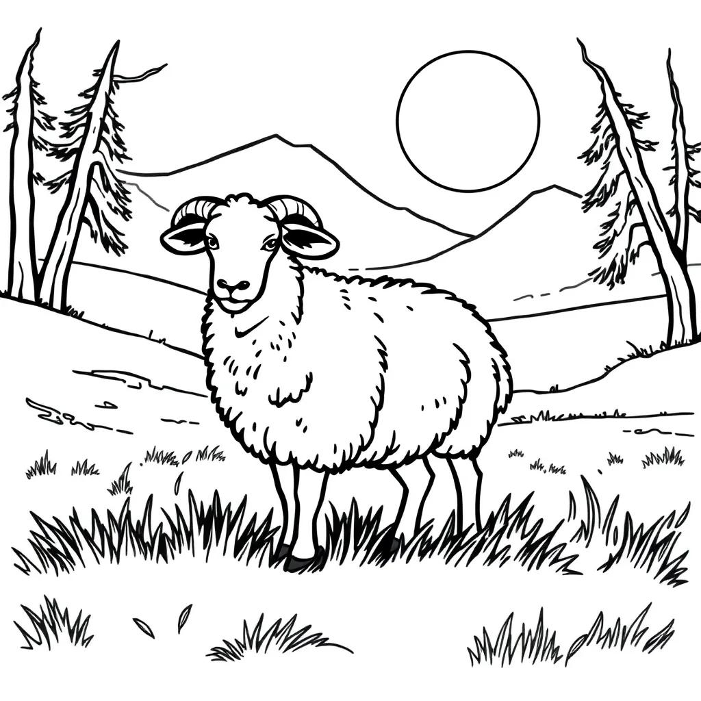 Lost Sheep Coloring Page