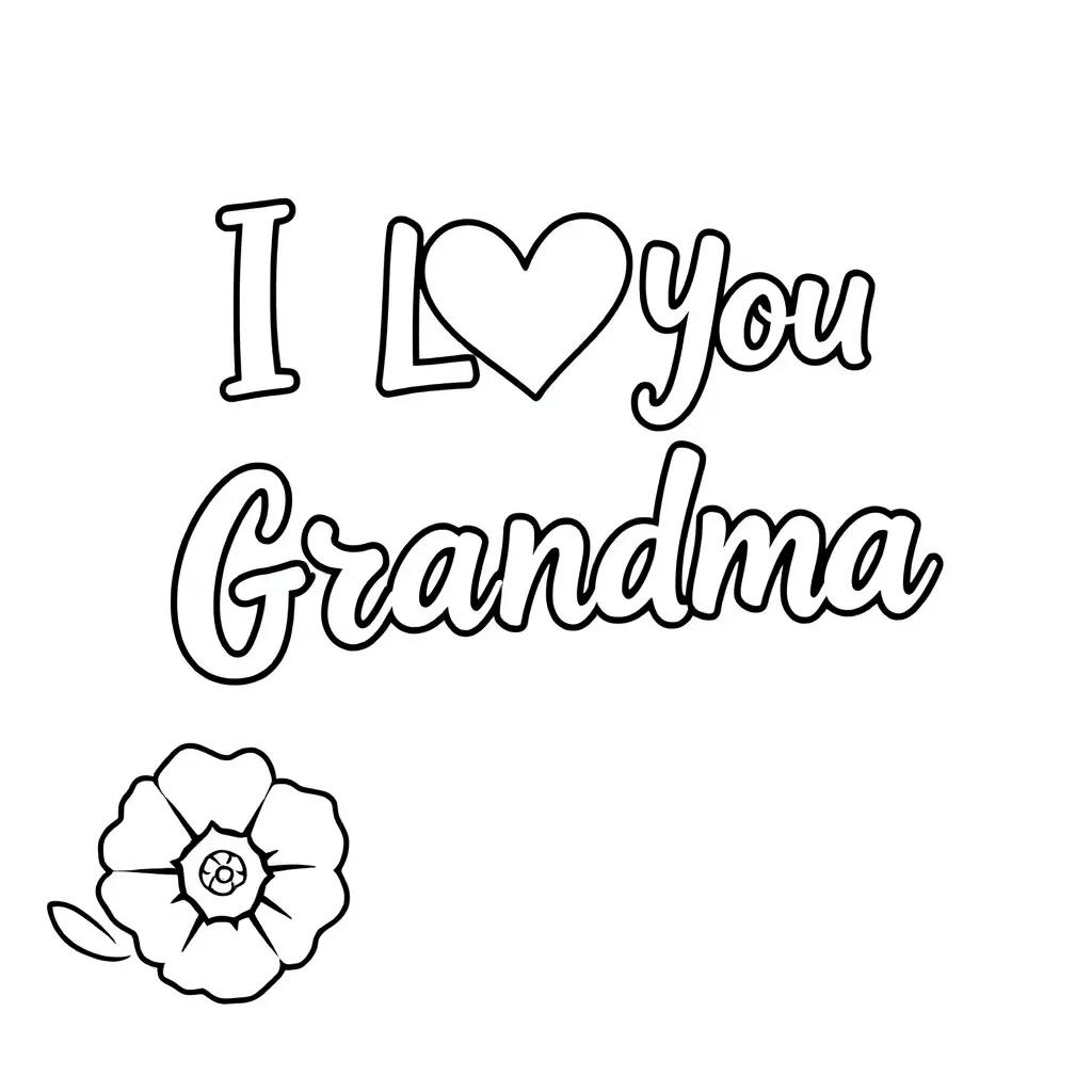 I Love You Grandma Coloring Pages