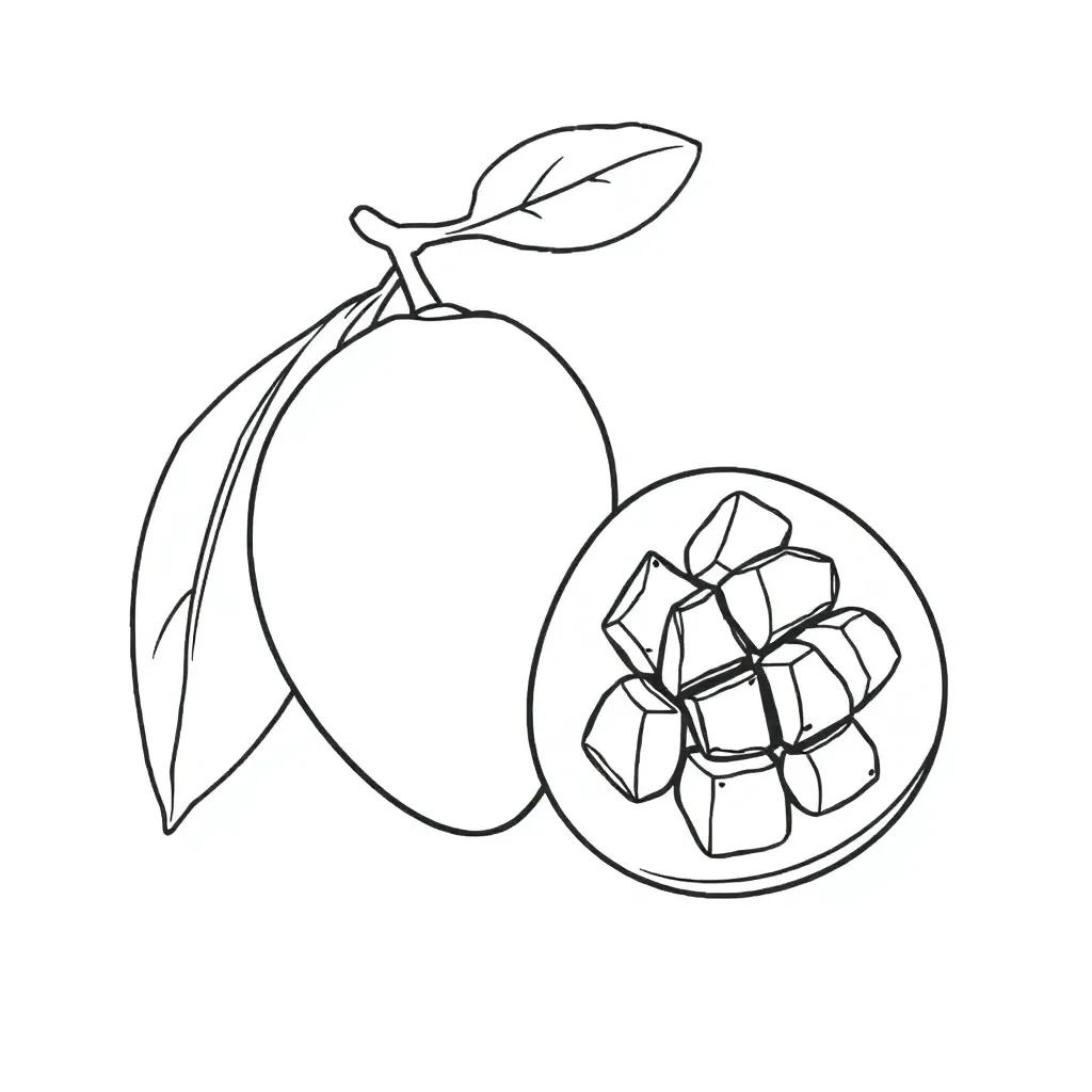 Mango Fruit Coloring Page