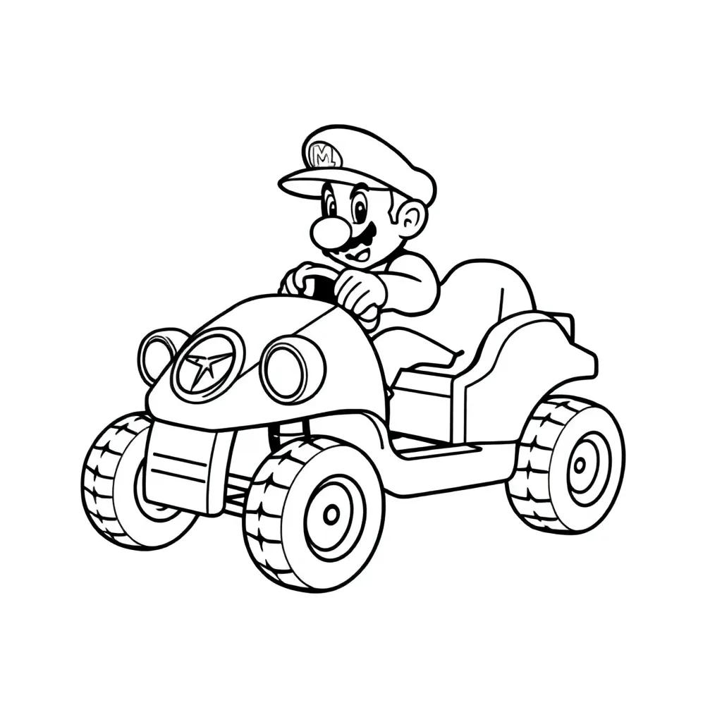Mario Cart Coloring Page