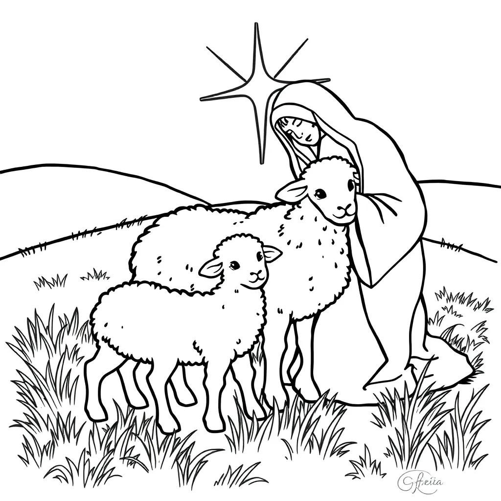 Mary Had A Little Lamb Coloring Page