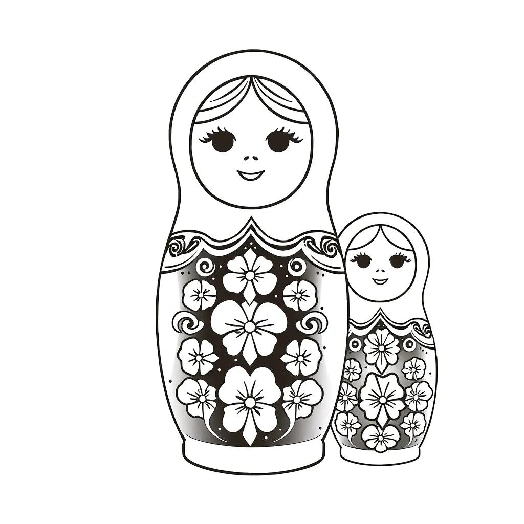 Matryoshka Doll Coloring Page