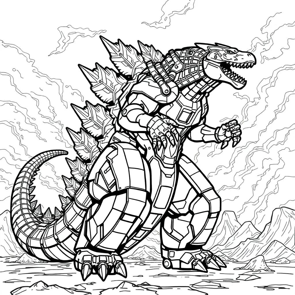 Mecha Godzilla Coloring Page Mecha Godzilla Coloring Page
