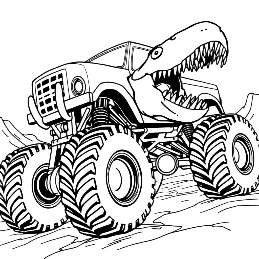 Megalodon Monster Truck Coloring Pages