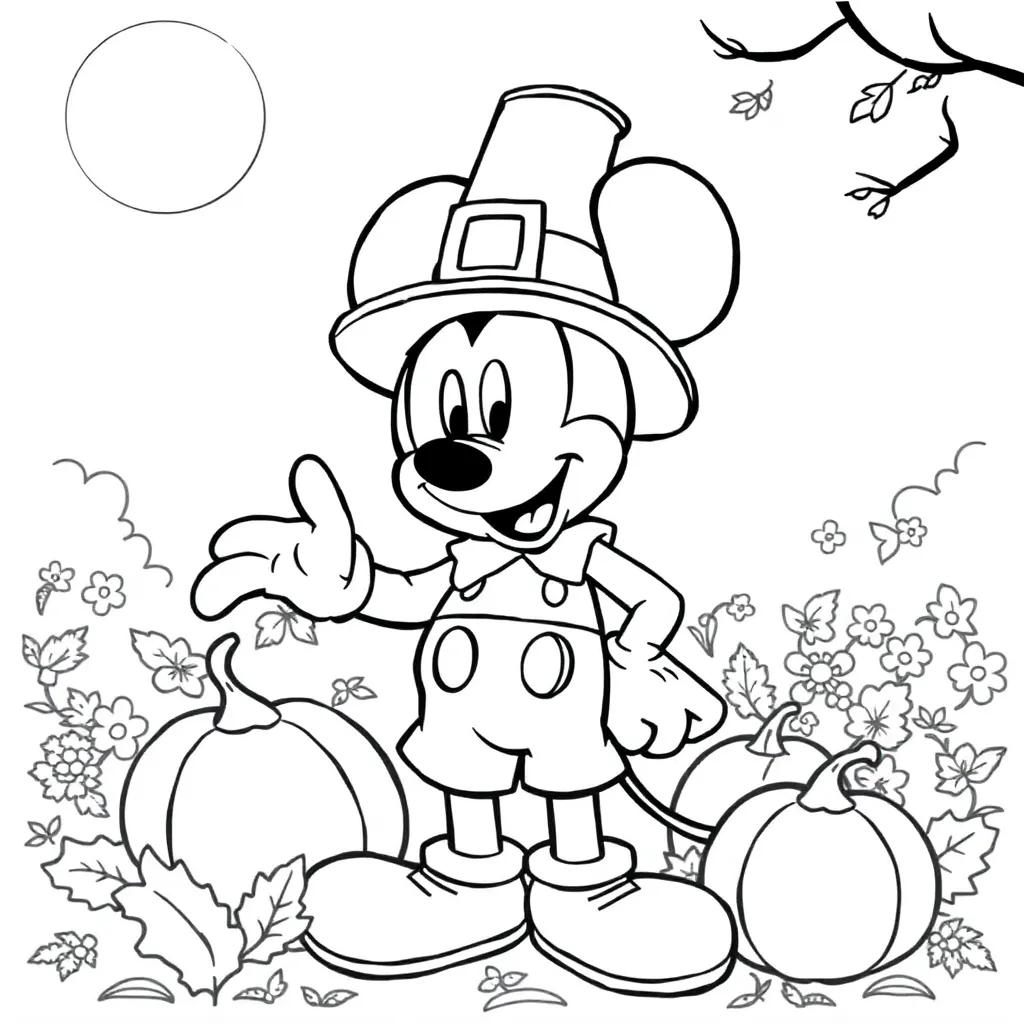 Mickey Mouse Coloring Pages Thanksgiving