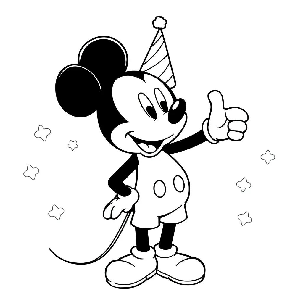Mickey Birthday Coloring Pages