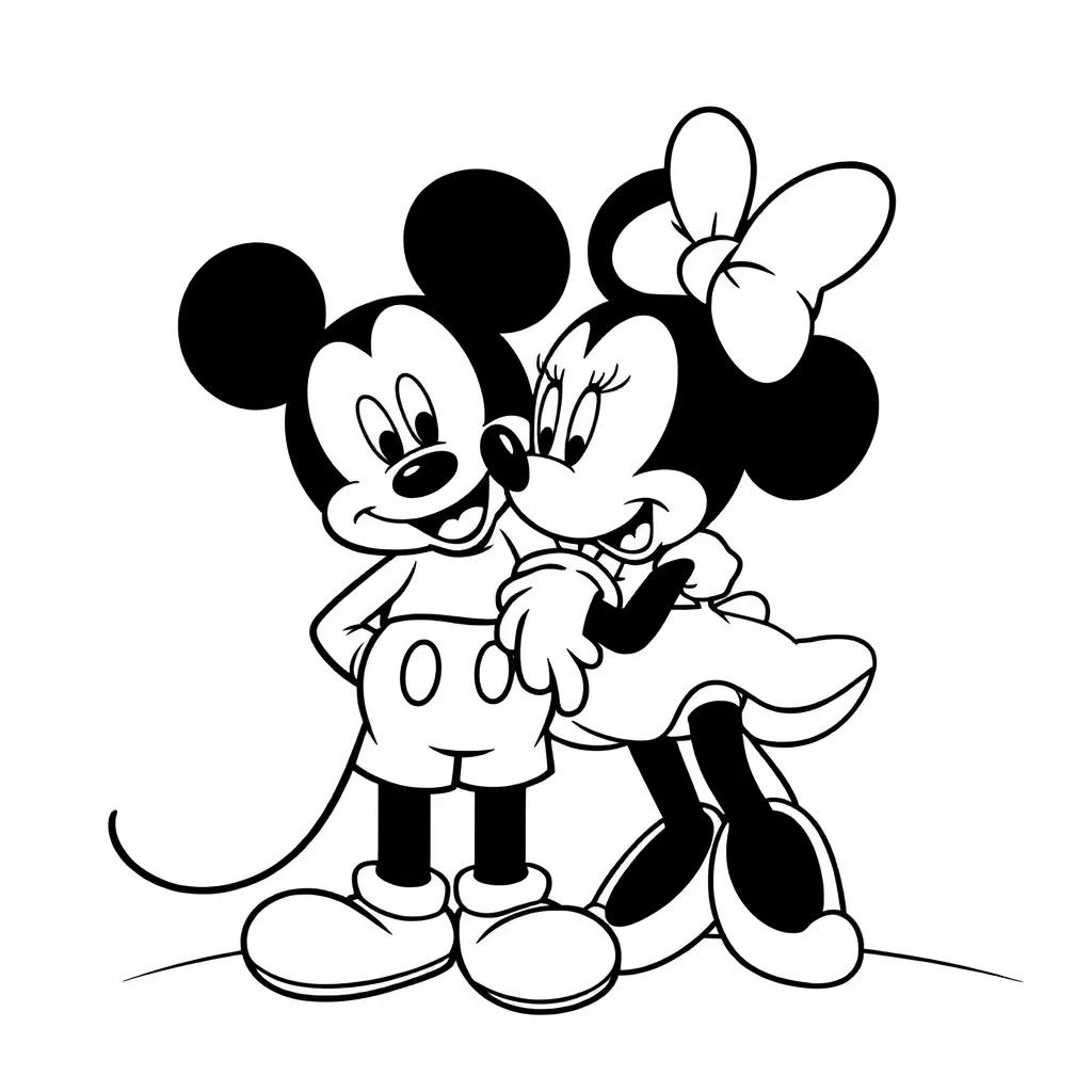 Mickey And Minnie Mouse Coloring Pages Printables