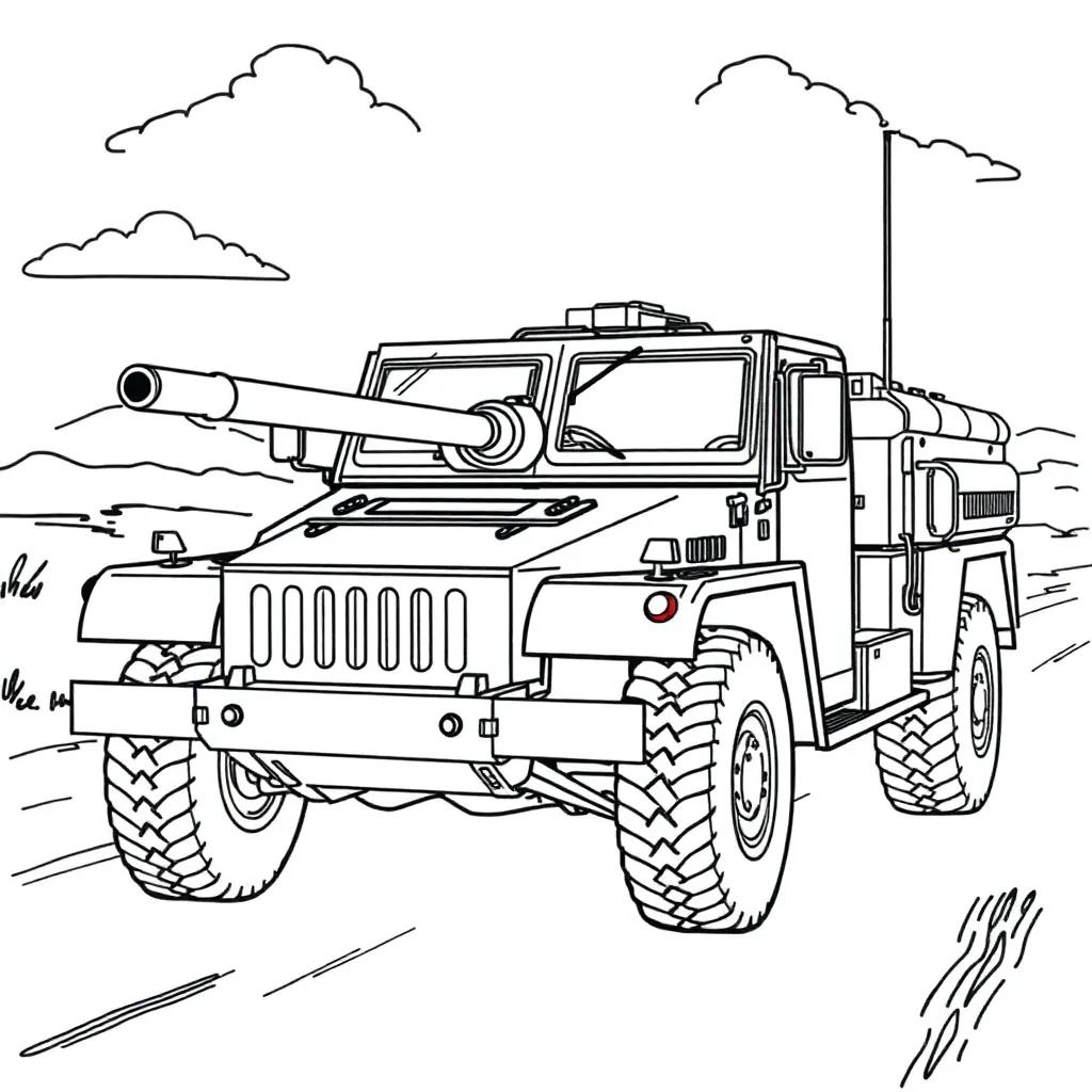 Military Vehicles Coloring Pages