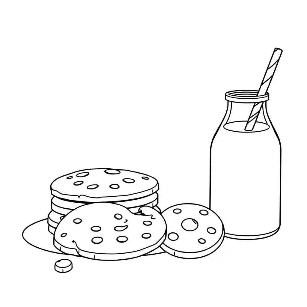 Milk And Cookies Coloring Pages