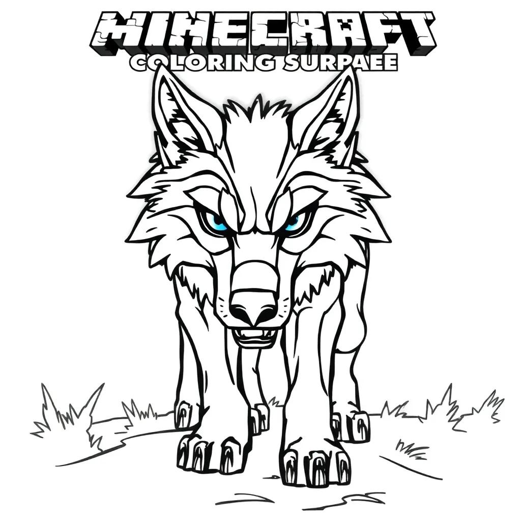 Minecraft Wolf Coloring Page