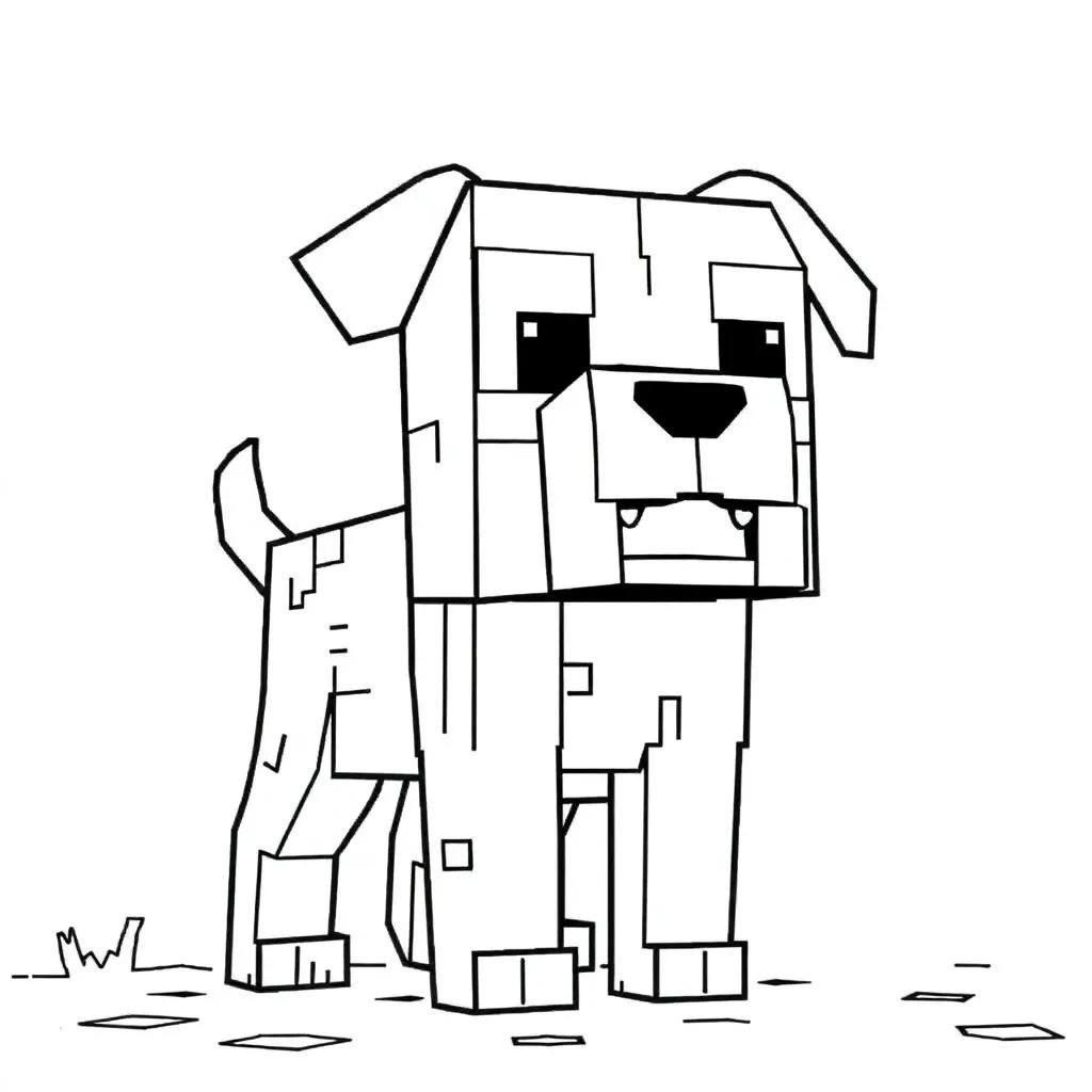 Minecraft Coloring Pages Dog