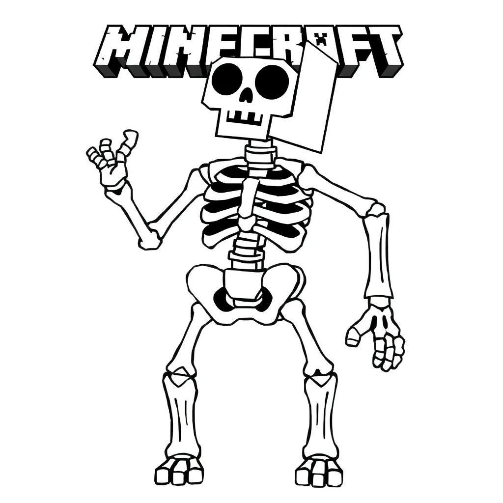 Minecraft Skeleton Coloring Page