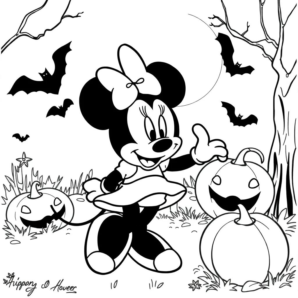 Minnie Halloween Coloring Pages