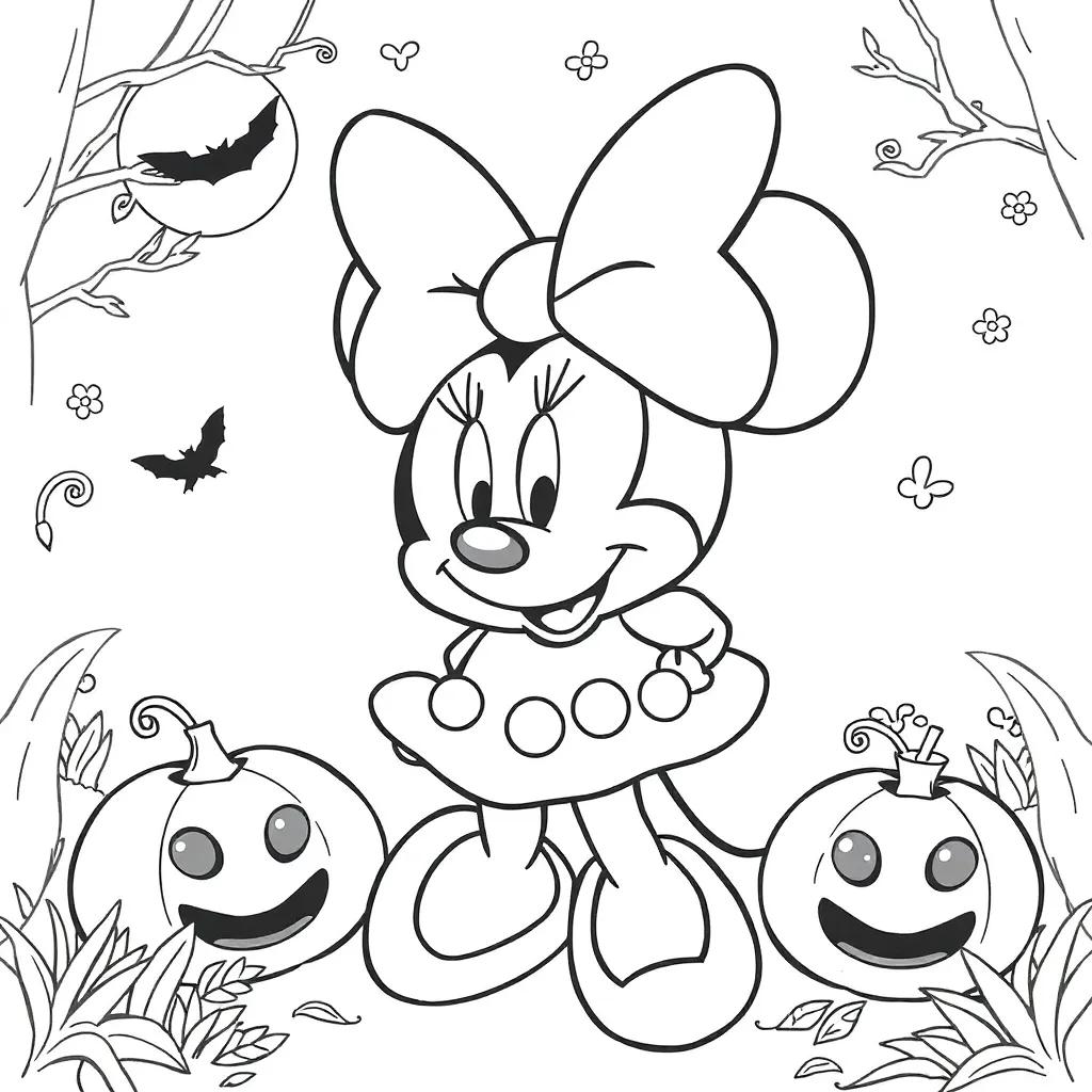Minnie Mouse Halloween Coloring Pages