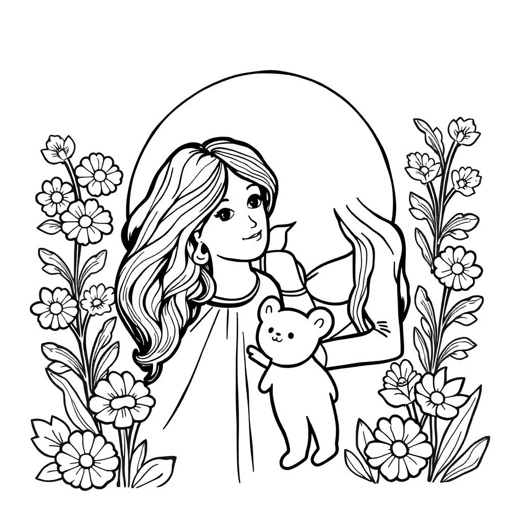 Mom Daughter Coloring Pages