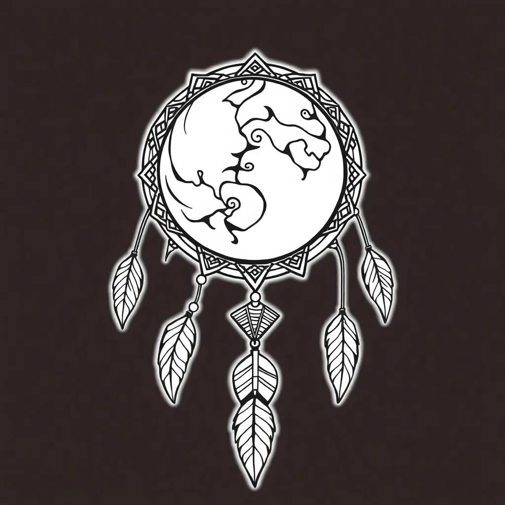 Moon Dream Catcher Coloring Pages Moon Dream Catcher Coloring Pages