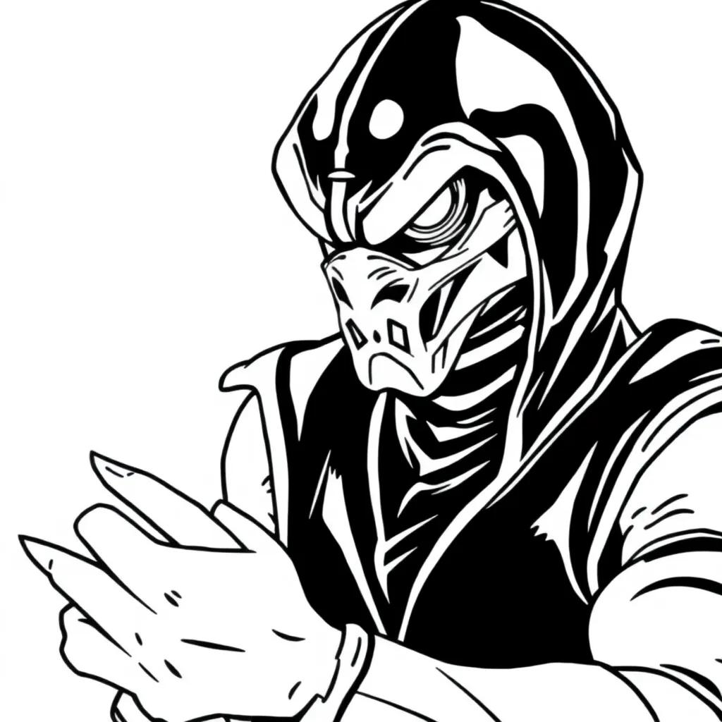 Mortal Kombat Coloring Pages Scorpion