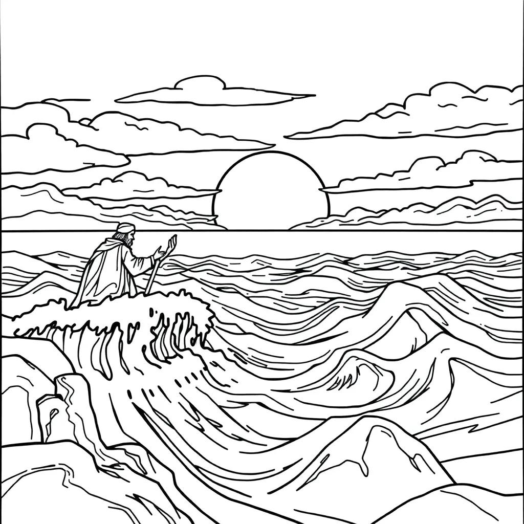 Moses Crossing The Red Sea Coloring Page