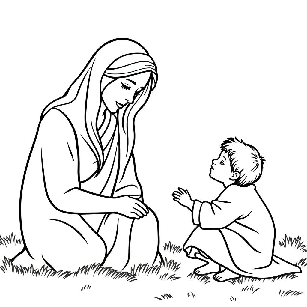Mother And Son Coloring Pages Mother And Son Coloring Pages