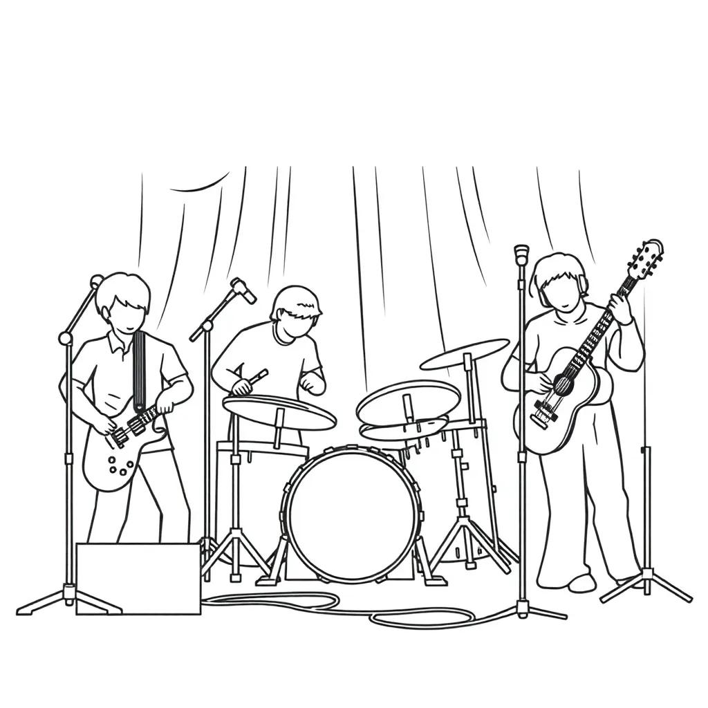 Music Band Coloring Pages Music Band Coloring Pages