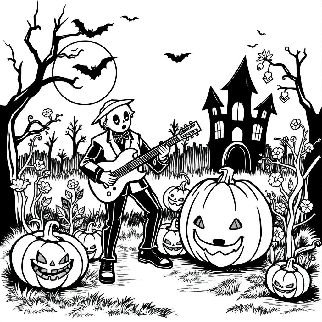 Musical Halloween Coloring Pages