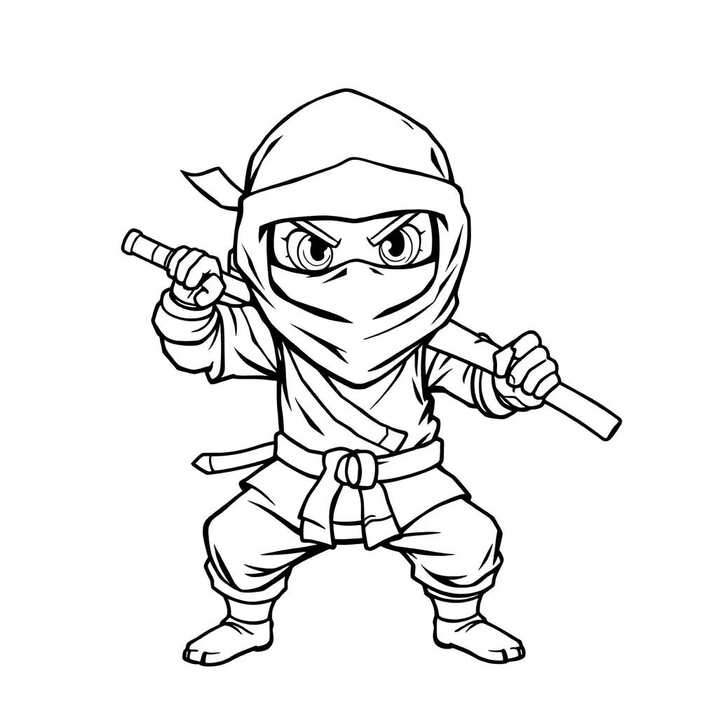 Ninja Kidz Coloring Page