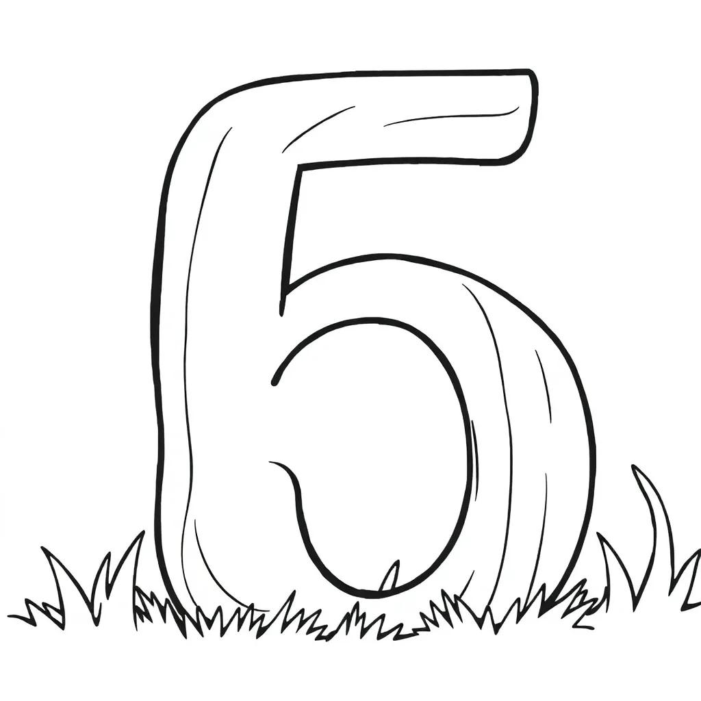 Number Five Coloring Page