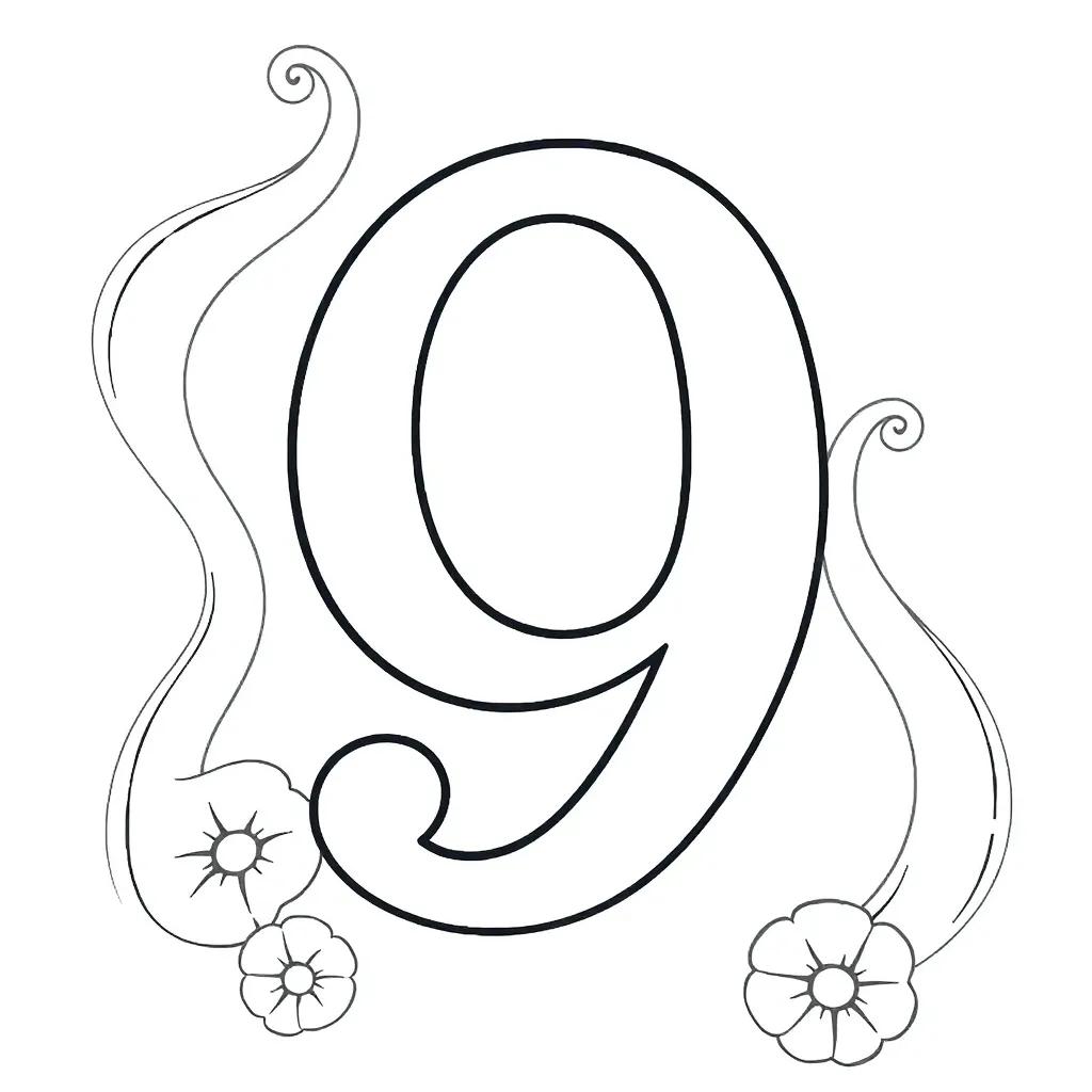 Number Nine Coloring Page Number Nine Coloring Page