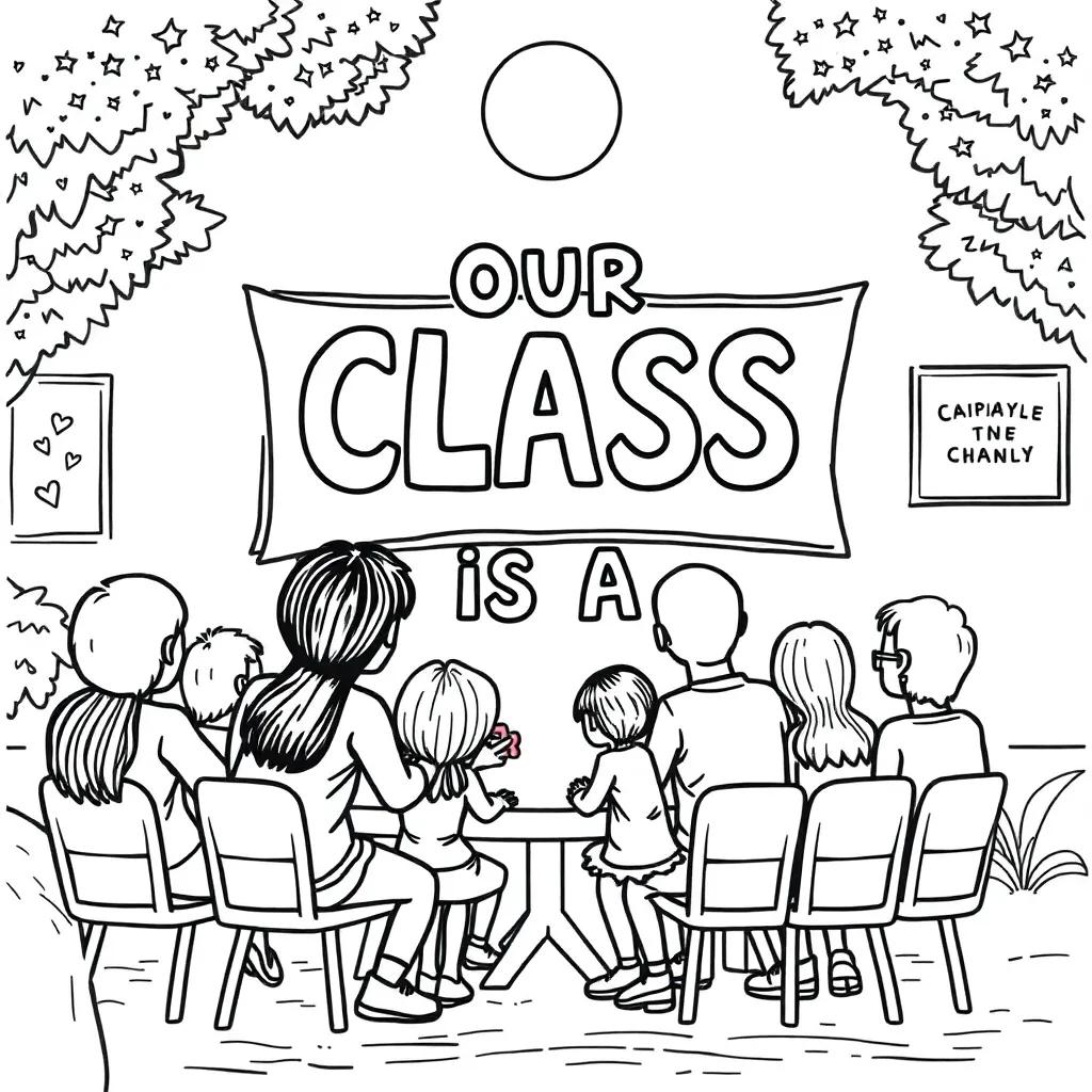 Our Class Is A Family Coloring Page