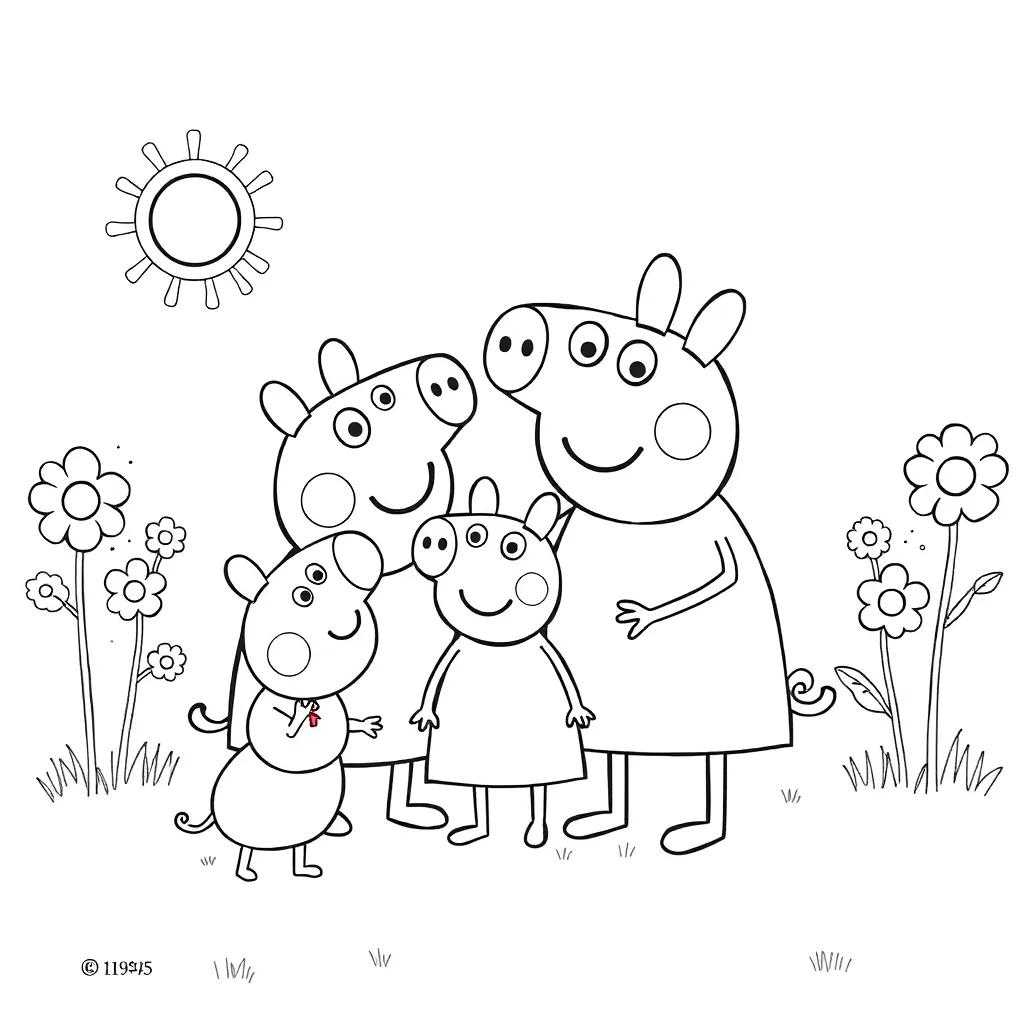 Peppa Pig Family Coloring Pages