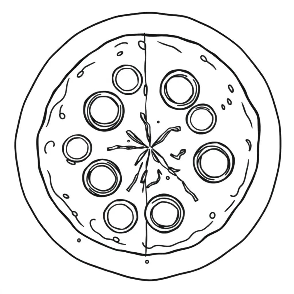 Pepperoni Pizza Coloring Page