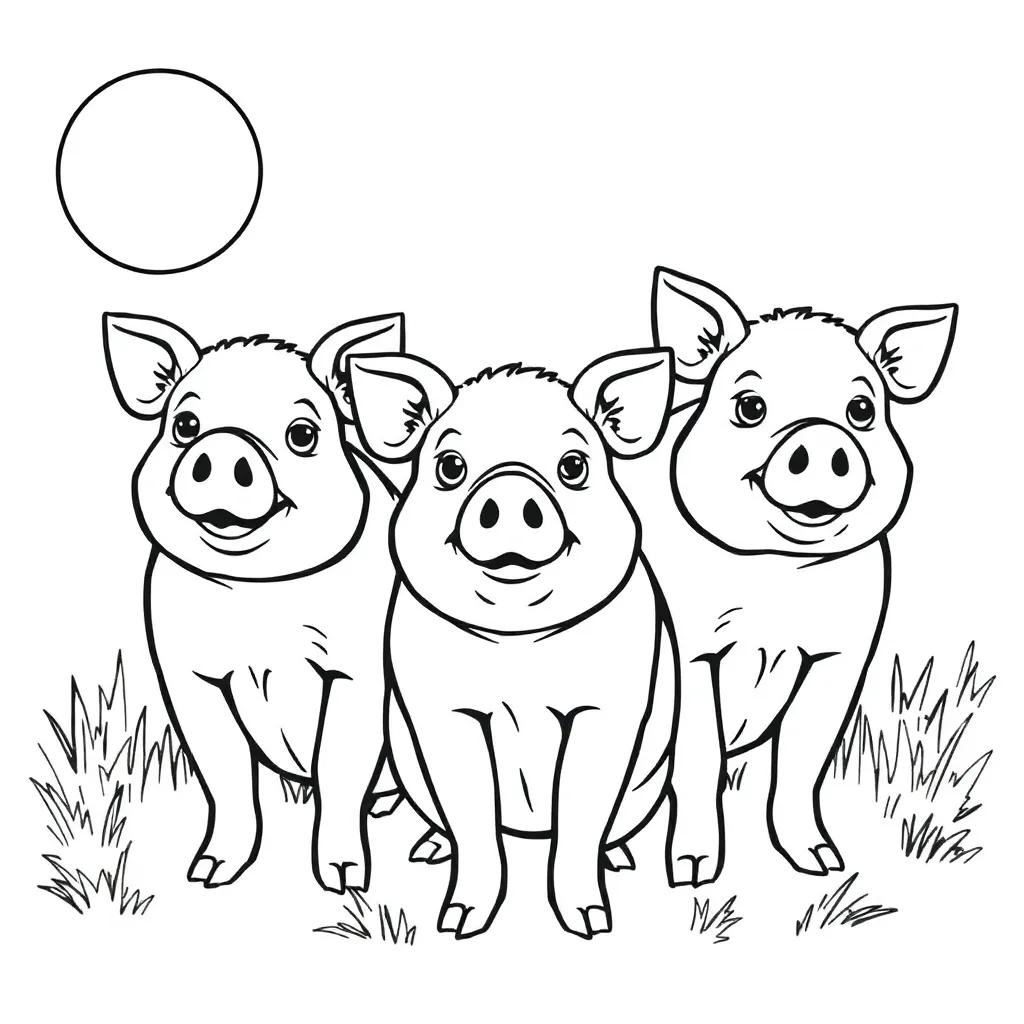 3 Pigs Coloring Pages