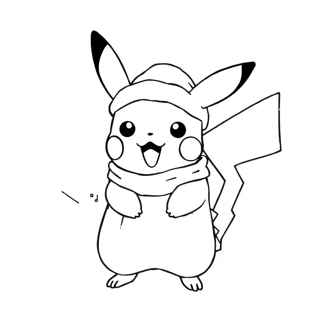 Pikachu Christmas Coloring Pages