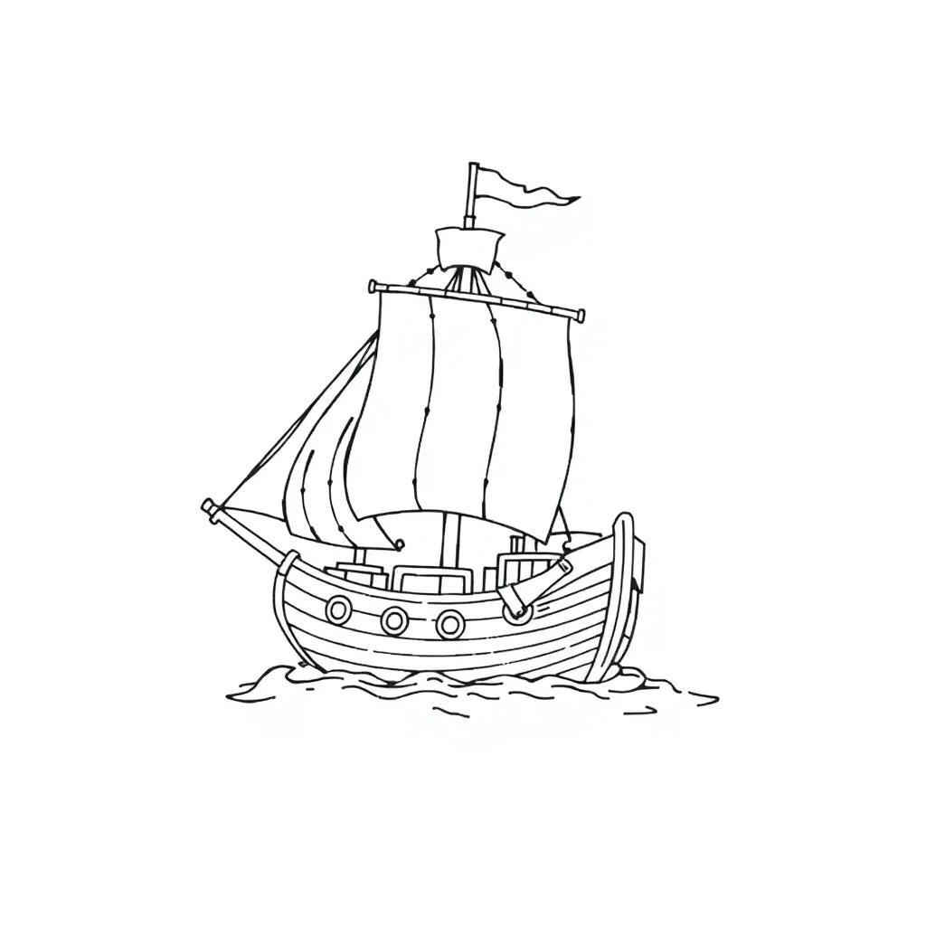 Pirate Ship Coloring Pages Free