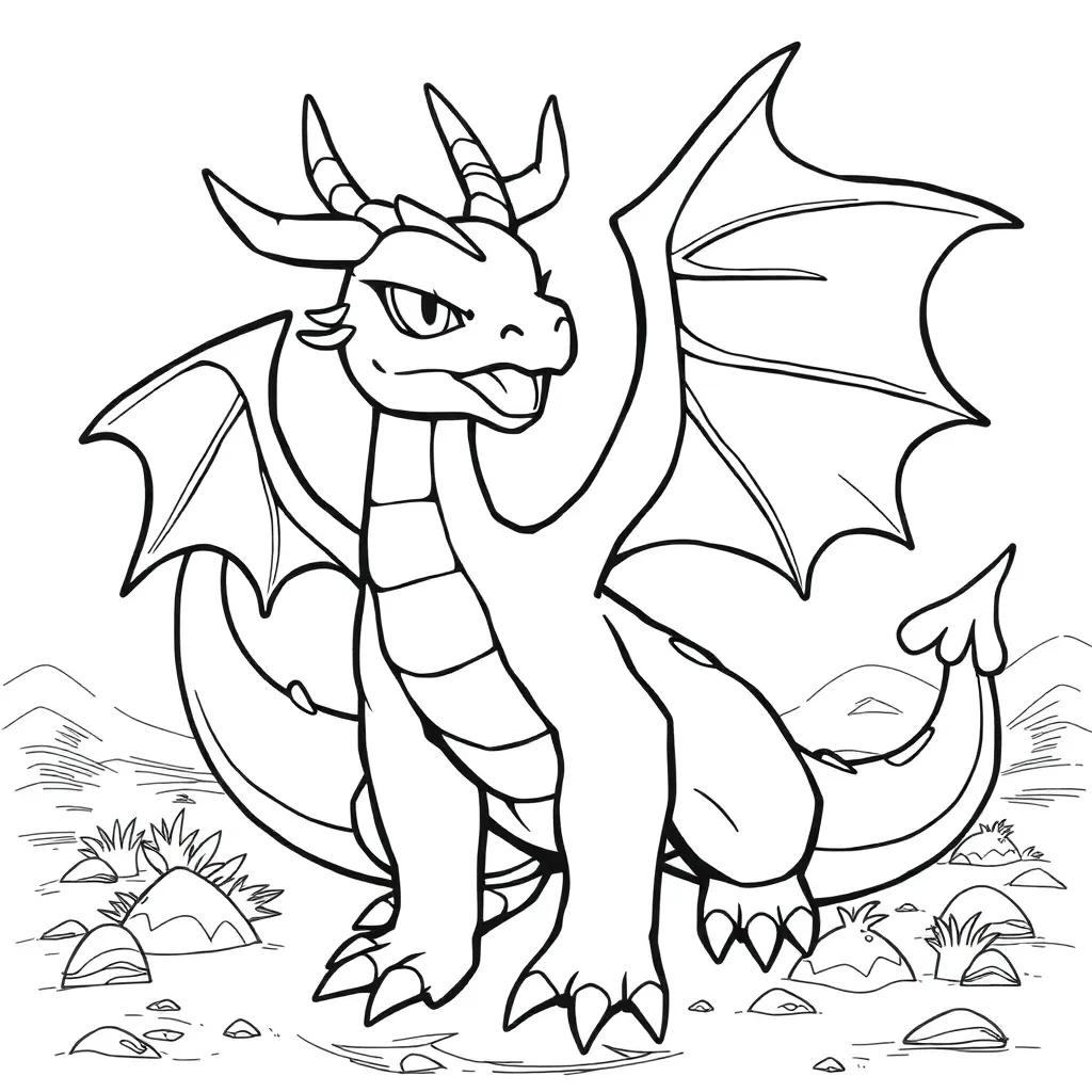 Pokemon Coloring Pages Dragon