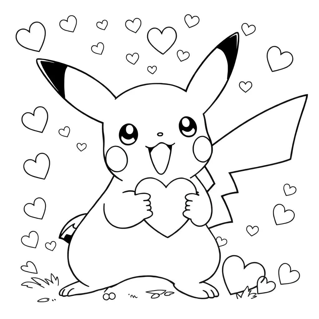 Pokemon Valentines Coloring Pages