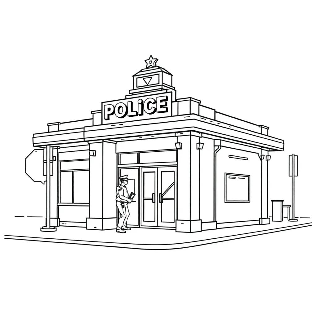 Police Station Coloring Pages