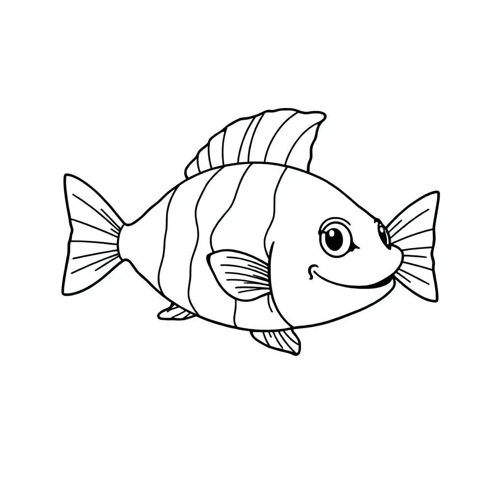 Preschool Fish Coloring Page