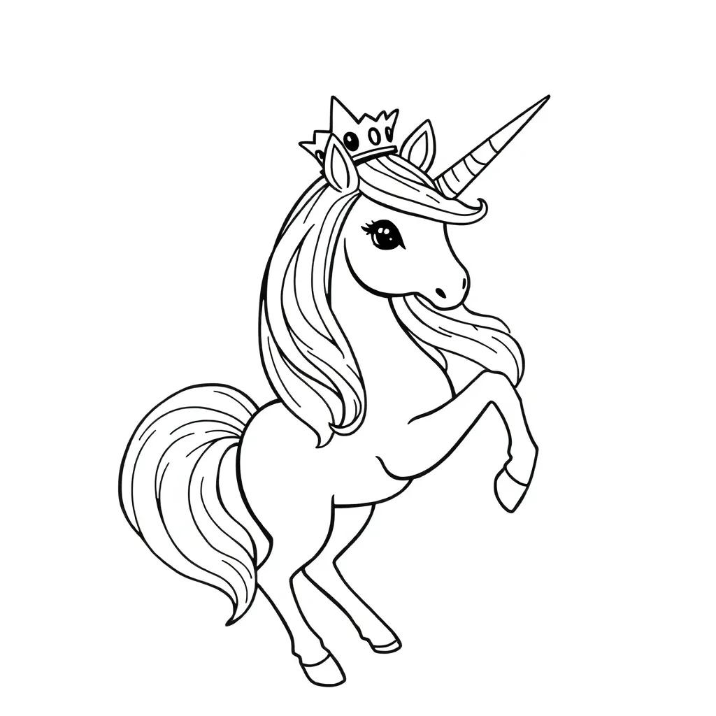 Princess Unicorn Coloring Page