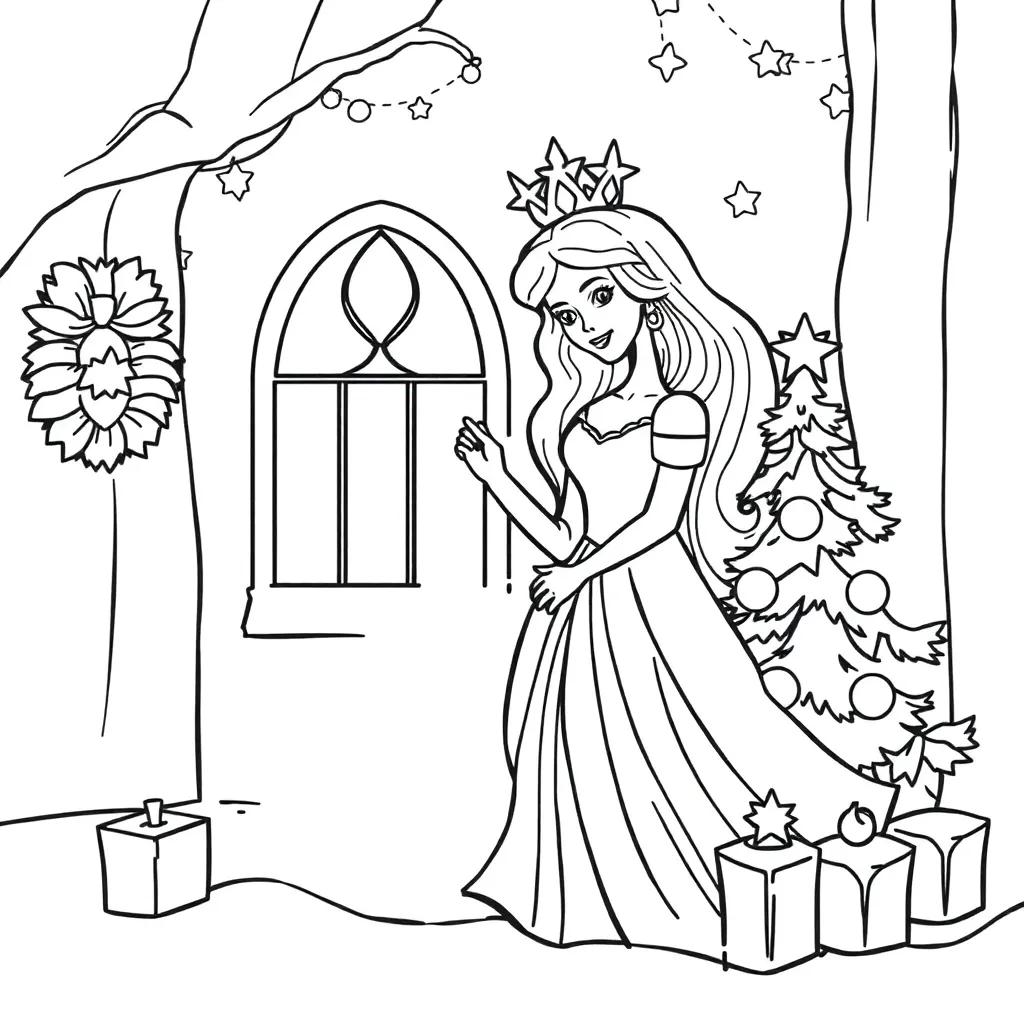 Princess Christmas Coloring Pages Princess Christmas Coloring Pages