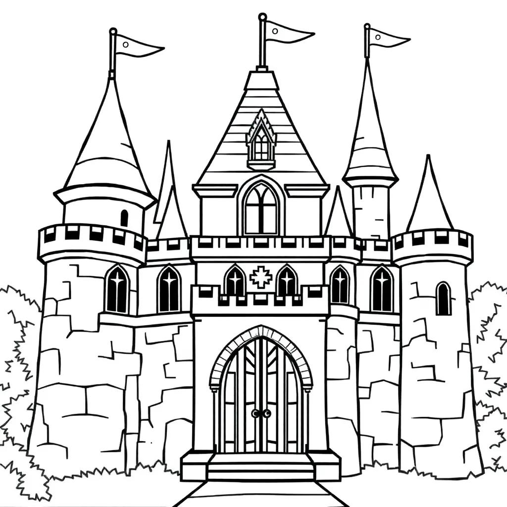 Princess In A Castle Coloring Pages