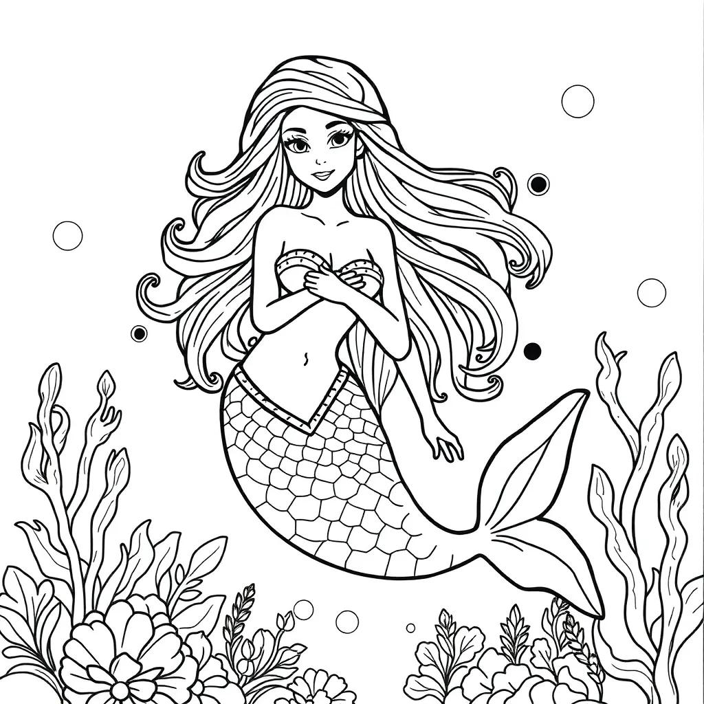 Printable Coloring Pages Mermaid Printable Coloring Pages Mermaid