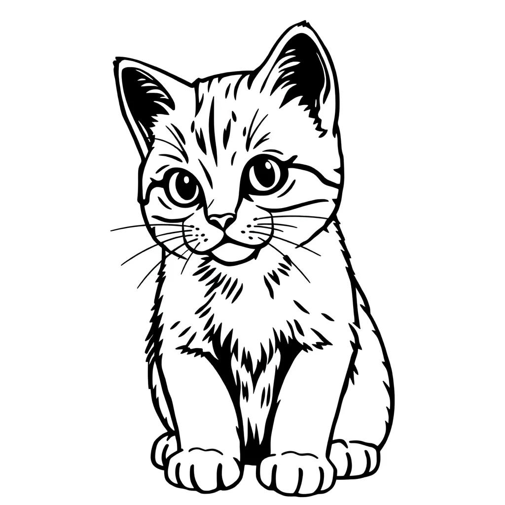 Printable Kitty Cat Coloring Pages