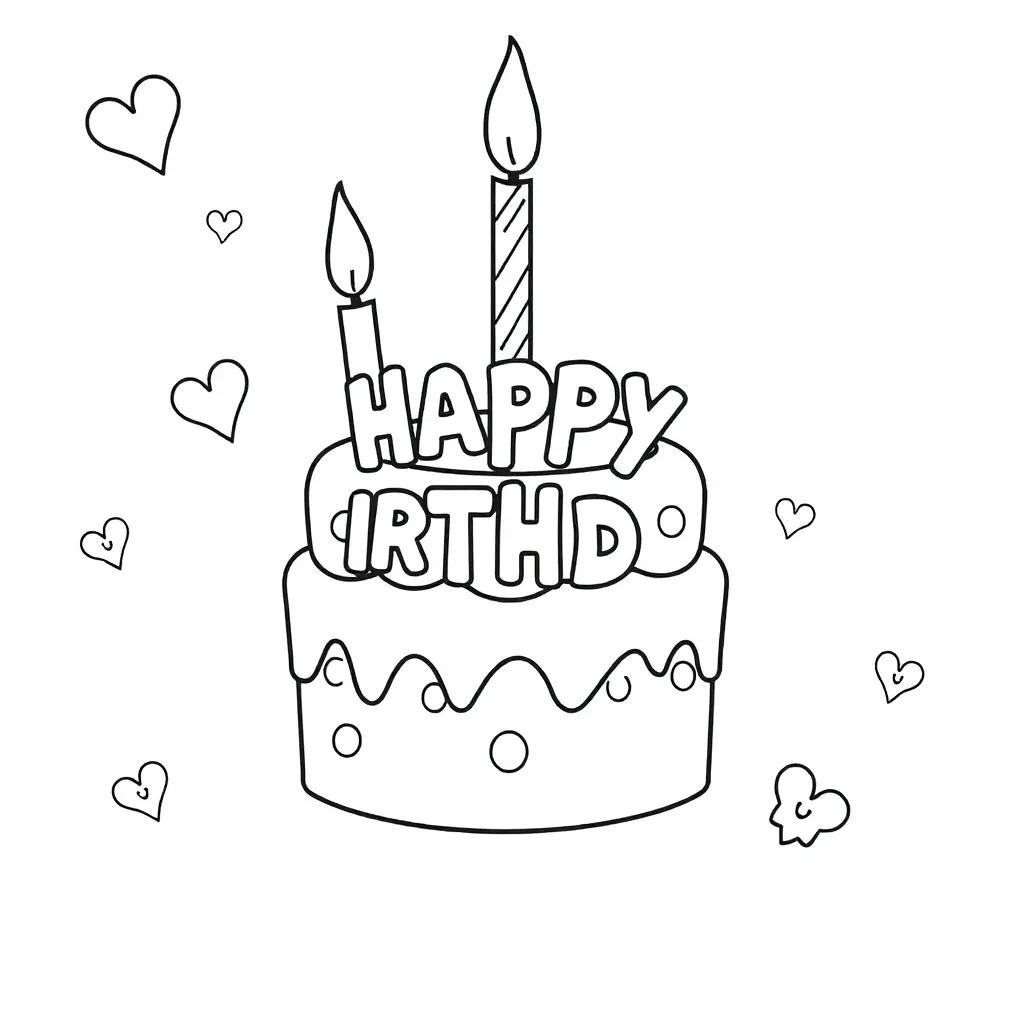 Printable Cute Happy Birthday Coloring Pages